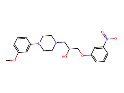 1-Piperazineethanol, 4-(3-methoxyphenyl)-alpha-((3-nitrophenoxy)methyl)- structure