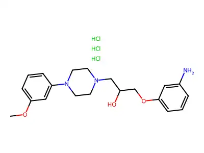 alpha-((3-Aminophenoxy)methyl)-4-(3-methoxyphenyl)-1-piperazineethanol trihydrochloride structure