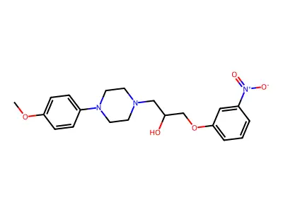 1-Piperazineethanol, 4-(4-methoxyphenyl)-alpha-((3-nitrophenoxy)methyl)- structure