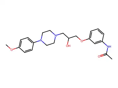 N-(3-(2-Hydroxy-3-(4-(4-methoxyphenyl)-1-piperazinyl)propoxy)phenyl)acetamide structure