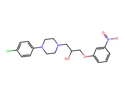 1-Piperazineethanol, 4-(4-chlorophenyl)-alpha-((3-nitrophenoxy)methyl)- structure