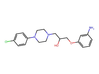 1-Piperazineethanol, alpha-((3-aminophenoxy)methyl)-4-(4-chlorophenyl)- structure