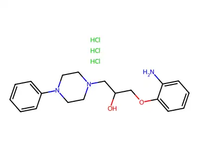 1-Piperazineethanol, alpha-((2-aminophenoxy)methyl)-4-phenyl-, trihydrochloride structure