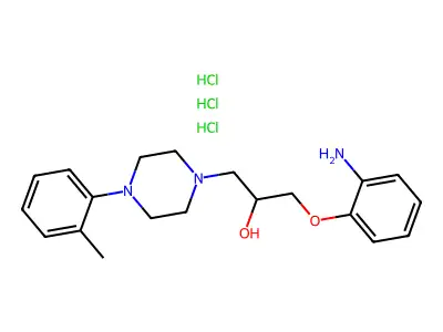 alpha-((2-Aminophenoxy)methyl)-4-(2-methylphenyl)-1-piperazineethanol trihydrochloride structure