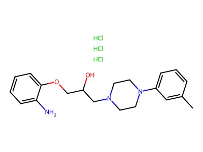 alpha-((2-Aminophenoxy)methyl)-4-(3-methylphenyl)-1-piperazineethanol trihydrochloride structure
