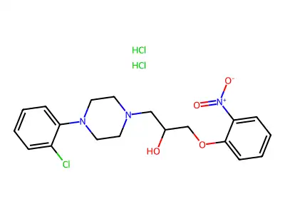 4-(2-Chlorophenyl)-alpha-((2-nitrophenoxy)methyl)-1-piperazineethanol dihydrochloride structure