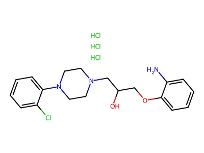 alpha-((2-Aminophenoxy)methyl)-4-(2-chlorophenyl)-1-piperazineethanol trihydrochloride structure