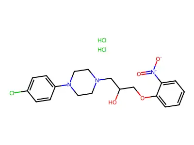4-(4-Chlorophenyl)-alpha-((2-nitrophenoxy)methyl)-1-piperazineethanol dihydrochloride structure