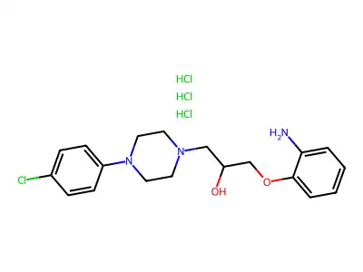 alpha-((2-Aminophenoxy)methyl)-4-(4-chlorophenyl)-1-piperazineethanol trihydrochloride structure