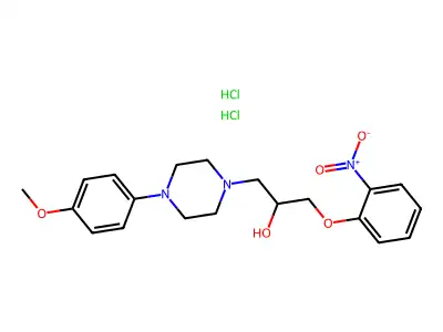 4-(4-Methoxyphenyl)-alpha-((2-nitrophenoxy)methyl)-1-piperazineethanol dihydrochloride structure