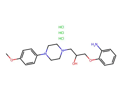 alpha-((2-Aminophenoxy)methyl)-4-(4-methoxyphenyl)-1-piperazineethanol trihydrochloride structure