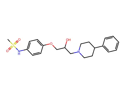 Methanesulfonamide, N-(4-(2-hydroxy-3-(4-phenyl-1-piperidinyl)propoxy)phenyl)- structure