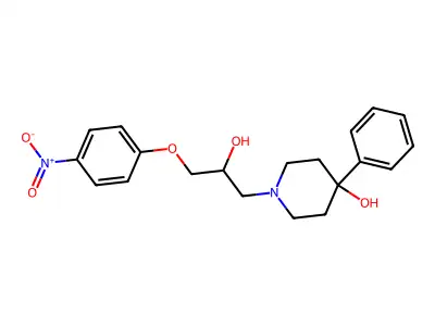 4-Hydroxy-alpha-((4-nitrophenoxy)methyl)-4-phenyl-1-piperidineethanol structure