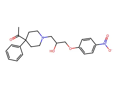 1-(1-(2-Hydroxy-3-(4-nitrophenoxy)propyl)-4-phenyl-4-piperidinyl)ethanone structure