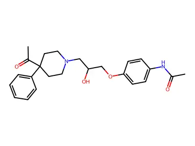 Acetamide, N-(4-(3-(4-acetyl-4-phenyl-1-piperidinyl)-2-hydroxypropoxy)phenyl)- structure