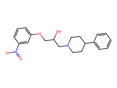 1-Piperidineethanol, alpha-((3-nitrophenoxy)methyl)-4-phenyl- structure