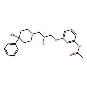 Acetamide, N-(3-(2-hydroxy-3-(4-hydroxy-4-phenyl-1-piperidinyl)propoxy)phenyl)- structure