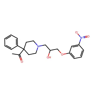 Ethanone, 1-(1-(2-hydroxy-3-(3-nitrophenoxy)propyl)-4-phenyl-4-piperidinyl)- structure