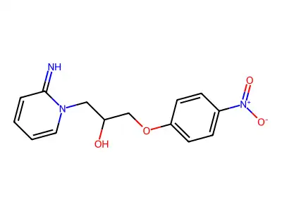 1(2H)-Pyridineethanol, 2-imino-alpha-((4-nitrophenoxy)methyl)- structure