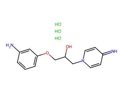 1(4H)-Pyridineethanol, alpha-((3-aminophenoxy)methyl)-4-imino-, trihydrochloride structure