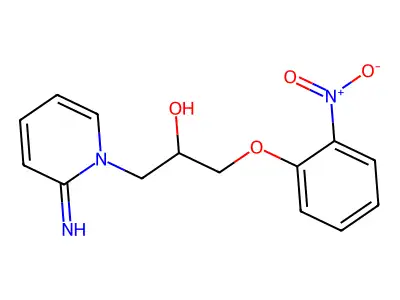 1(2H)-Pyridineethanol, 2-imino-alpha-((2-nitrophenoxy)methyl)- structure