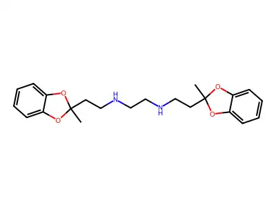 1,2-Ethanediamine, N,N'-bis(2-(2-methyl-1,3-benzodioxol-2-yl)ethyl)- structure