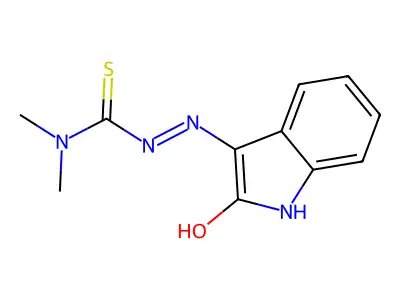 1,1-dimethyl-3-[(Z)-(2-oxoindolin-3-ylidene)amino]thiourea structure
