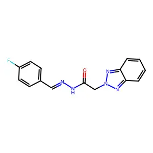 2-(benzotriazol-2-yl)-N-[(4-fluorophenyl)methylideneamino]acetamide structure