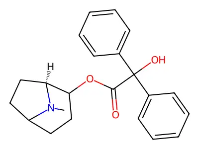 (-)-2-alpha-Tropan-2-ol, diphenylglycolate structure