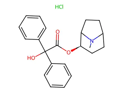 L-2-alpha-Tropinyl benzilate hydrochloride structure