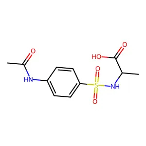 (2S)-2-[(4-acetamidophenyl)sulfonylamino]propanoic acid structure