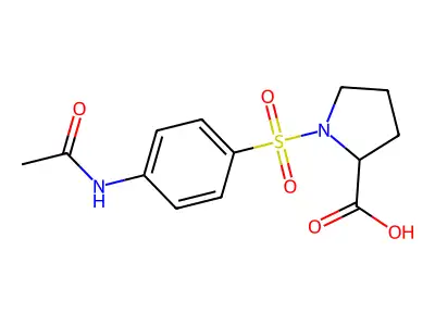 (2S)-1-(4-acetamidophenyl)sulfonylpyrrolidine-2-carboxylic acid structure