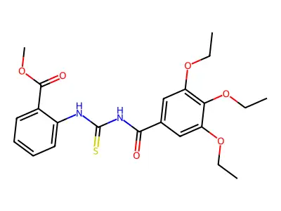 Methyl 2-({[(3,4,5-triethoxyphenyl)carbonyl]carbamothioyl}amino)benzoate structure
