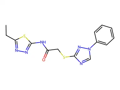N-(5-ethyl-1,3,4-thiadiazol-2-yl)-2-[(1-phenyl-1,2,4-triazol-3-yl)sulfanyl]acetamide structure
