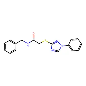 N-benzyl-2-[(1-phenyl-1,2,4-triazol-3-yl)sulfanyl]acetamide structure