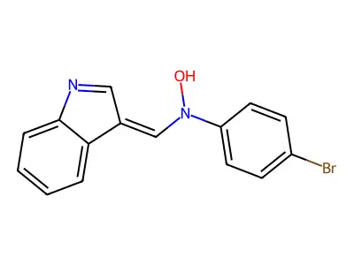 (Z)-(p-bromophenyl)[(3-indolyl)methylene]azaniumolate structure