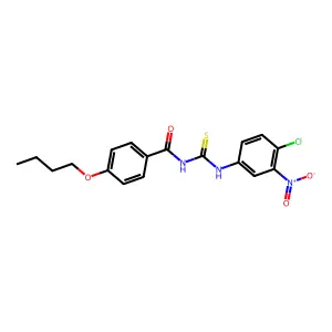 4-butoxy-N-[(4-chloro-3-nitrophenyl)carbamothioyl]benzamide structure