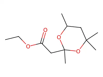 Ethyl 2-(2,4,4,6-tetramethyl-1,3-dioxan-2-yl)acetate structure