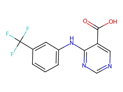 5-Pyrimidinecarboxylic acid, 4-(alpha,alpha,alpha-trifluoro-m-toluidino)- structure