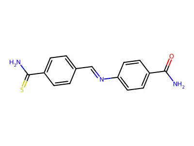 4-{(E)-[(4-Carbamothioylphenyl)methylidene]amino}benzamide structure
