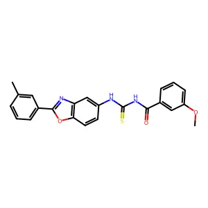 3-methoxy-N-[[2-(3-methylphenyl)-1,3-benzoxazol-5-yl]carbamothioyl]benzamide structure
