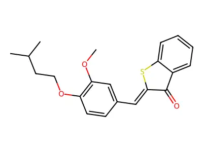 2-[[3-Methoxy-4-(3-methylbutoxy)phenyl]methylidene]-1-benzothiophen-3-one structure