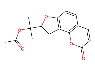 2-(2-Oxo-8,9-dihydrofuro[2,3-h]chromen-8-yl)propan-2-yl acetate structure
