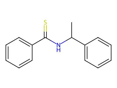 N-(1-phenylethyl)benzenecarbothioamide structure