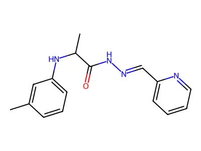 2-(3-methylanilino)-N-(pyridin-2-ylmethylideneamino)propanamide structure