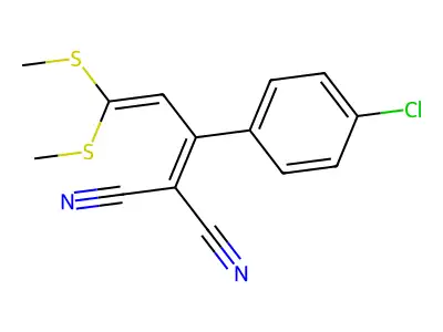 2-[1-(4-Chlorophenyl)-3,3-bis(methylsulfanyl)prop-2-enylidene]propanedinitrile structure