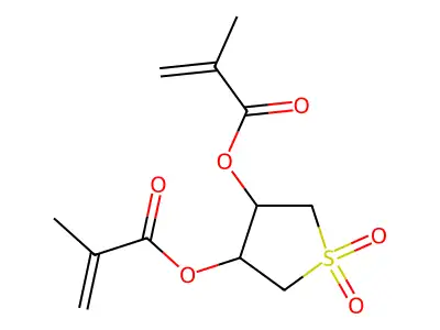 Thiophene-3,4-diol, tetrahydro-, bis(2-methylpropenate), 1,1-dioxide structure