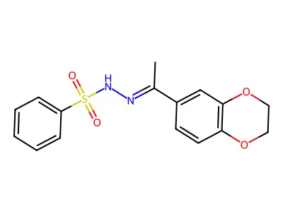 N'-[1-(2,3-dihydro-1,4-benzodioxin-6-yl)ethylidene]benzenesulfonohydrazide structure