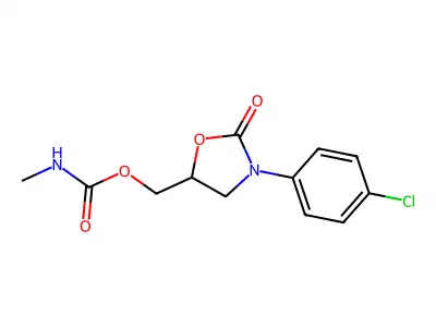 2-Oxazolidinone, 3-(4-chlorophenyl)-5-((((methylamino)carbonyl)oxy)methyl)- structure