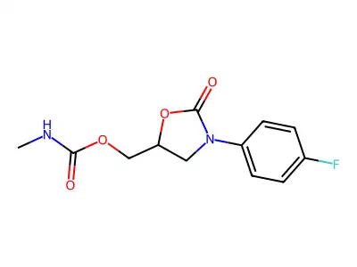 2-Oxazolidinone, 3-(4-fluorophenyl)-5-((((methylamino)carbonyl)oxy)methyl)- structure